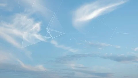 Flying clouds in the sky and plexus. 動画素材 78745203