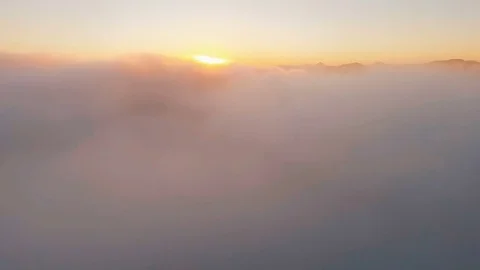 Flying in the clouds. Span in the copter through the clouds. Beautiful nature Stock Footage 73126854