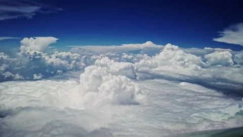 Flying in the Clouds stormy CU CuN TS V1-0003 Stock Footage 157716207