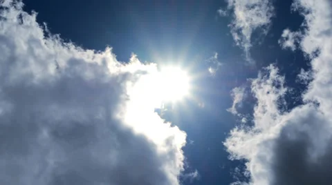 Flying clouds the sun rays 스톡 동영상 38059496