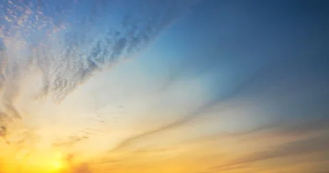 Flying clouds at sunset bizarre forms Stock Footage 117274574