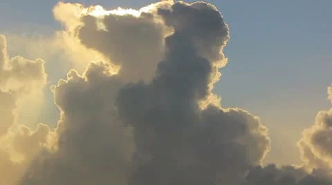 Flying into the clouds in sunset Stock Footage 8945041