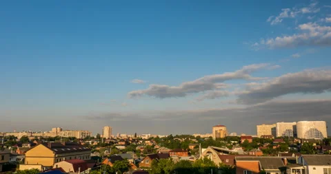 Flying clouds at sunset Stock Footage 115239850