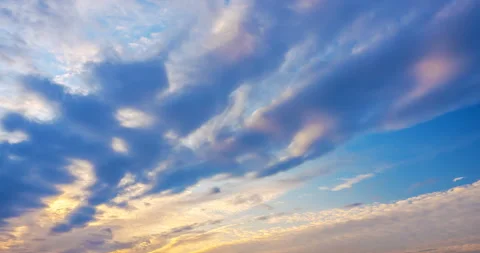 Flying clouds at sunset Stock Footage 120332482