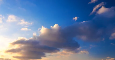 Flying clouds at sunset Stock Footage 128128096