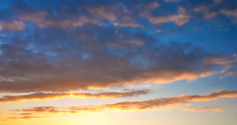 Flying clouds at sunset Stock Footage 138439301