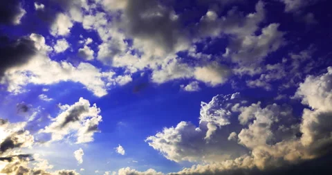 Flying clouds at sunset Stock Footage 187539712