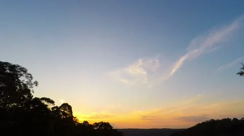 Flying Clouds at Sunset in Spring  Stock Footage 67604331