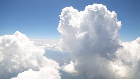 Flying with clouds, watching clouds from airplane window Stock Footage 96700540