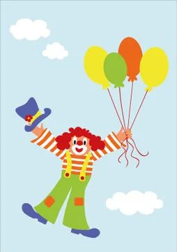 Flying clown Stock Illustration
