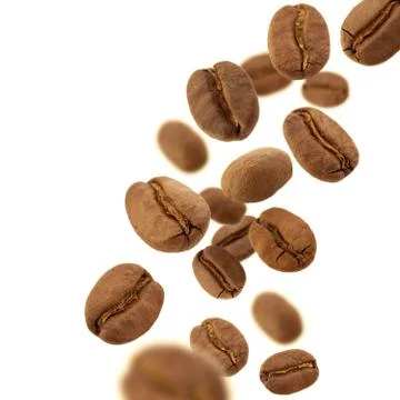 Flying coffee beans Stock Photos