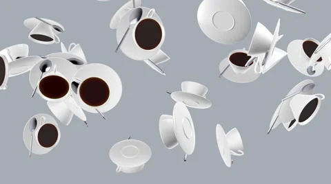 Flying coffee cups. Looping. Alpha channel is included. Stock Footage 50919313