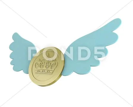 Flying coin Stock Illustration