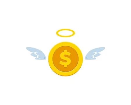Flying coin with wings Stock Illustration