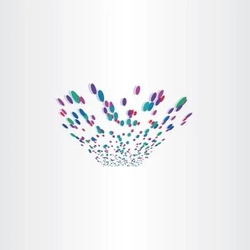 Flying color circles abstract background Stock Illustration