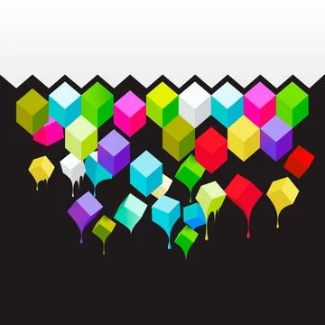 Flying colored 3d cubes abstract background Flying colored 3d cubes abstra... 写真素材