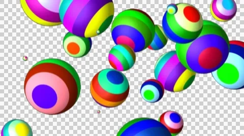 Flying colored balls alpha Stock Footage 54201885