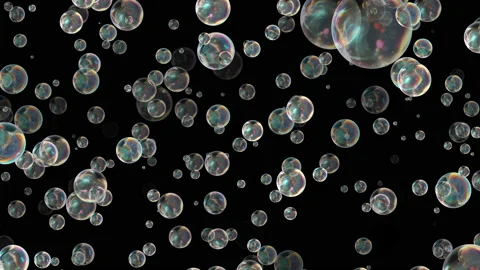 Flying colored bubbles. Looped Overlay Video stock 221860020