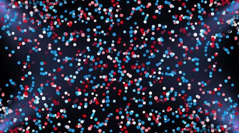 Flying colored particles in the rays of light, computer generated. 3d render of Stock Illustration