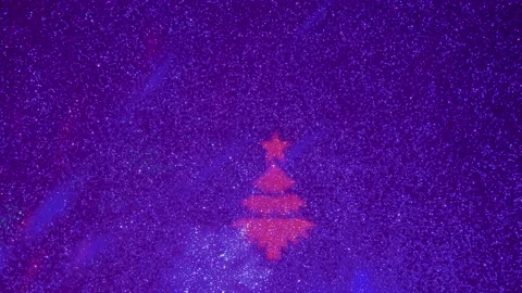 Flying colored silhouettes of Christmas trees and snowflakes. Stock-Footage 202040407