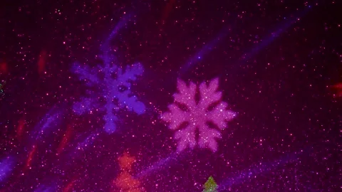 Flying colored silhouettes of Christmas trees and snowflakes. Stock-Footage 202040788