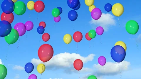 Flying colorful balloons Vídeo Stock 54772520