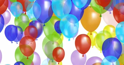 Flying colorful balloons. Loop animation video Stock Footage 155476426