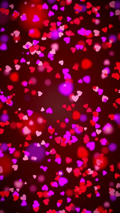 Flying Colorful Hearts Loop Animation. Vertical looped animation Stock Footage 309188121