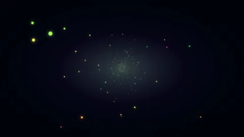 Flying colorful particles creating a vibrant abstract tunnel effect Stock Footage 337038792