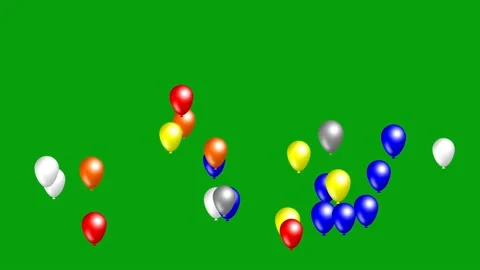 Flying colourful balloons motion graphics with green screen background Stock Footage 140636184