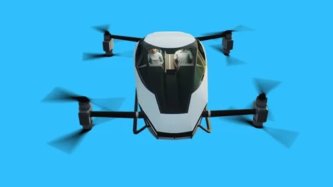 Flying copter car, drone. future concept. Green screen isolate. 库存影片 304674239