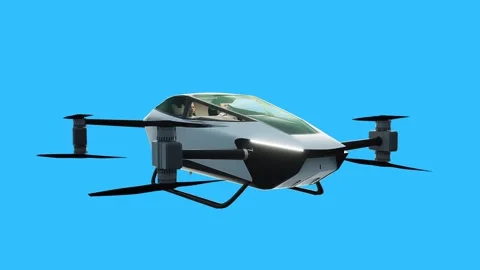 Flying copter car, drone. future concept. Green screen isolate. 库存影片 304674342