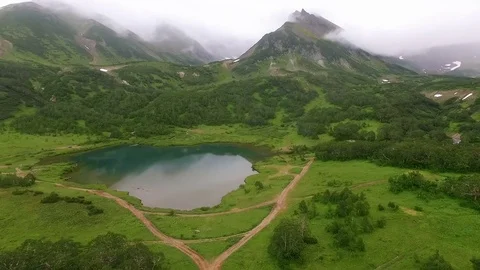 Flying in the copter. Kamchatka Stock Footage 72607192