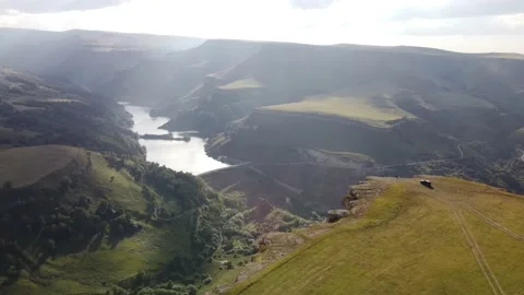 Flying on a copter in the mountains. Canyon Stock Footage 221627499