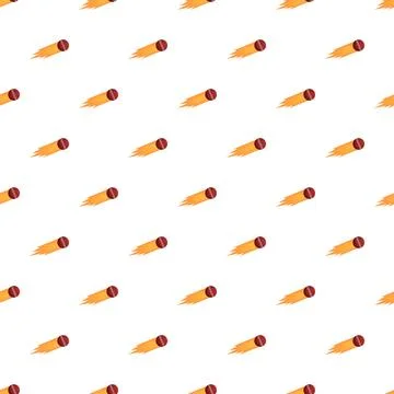 Flying cricket ball seamless pattern illustration Stock Illustration