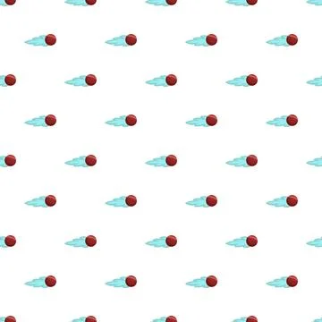 Flying cricket ball seamless pattern with speed trail Illustrazione stock