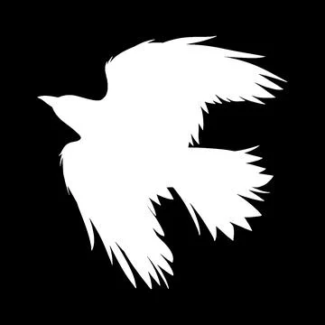 Flying crow silhouette Stock Illustration