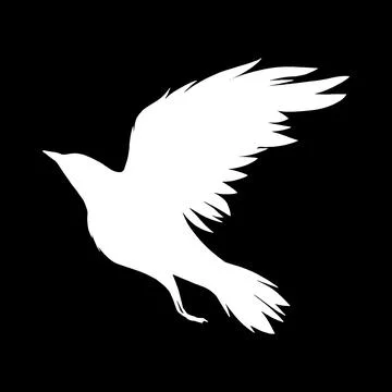 Flying crow silhouette Stock Illustration