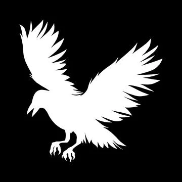 Flying crow silhouette Stock Illustration