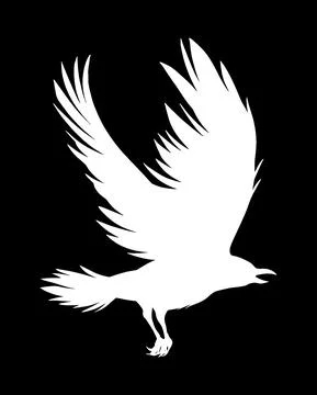 Flying crow silhouette Stock Illustration