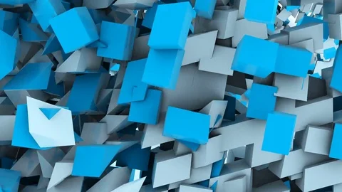 Flying cubes animation background Stock Footage