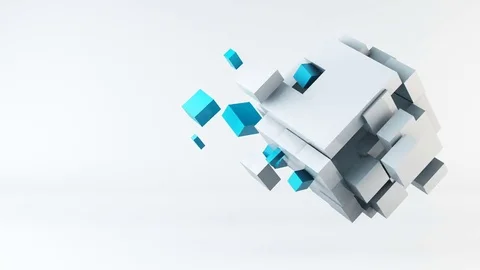 Flying cubes animation background Video stock 79715289