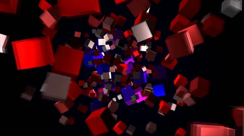 Flying cubes Stock Footage 40254362