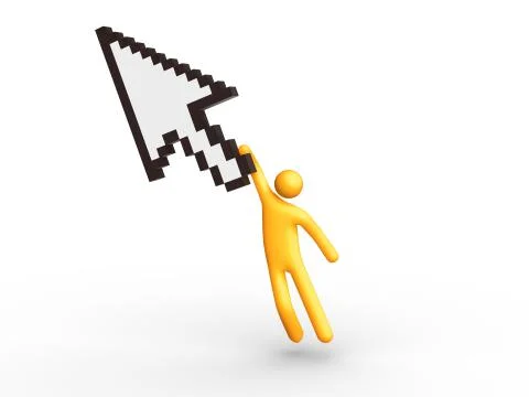 Flying with cursor Stock Illustration