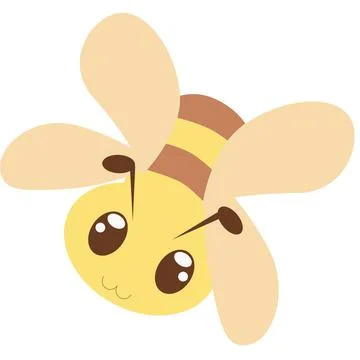 Flying Cute Bee Cartoon Vector Illustration 库存插图