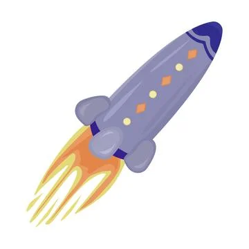 Flying up cute rocket Stock Illustration