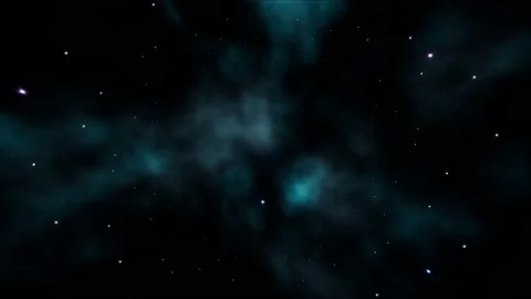 Flying into Cyan Nebula Space Background 4K Stock Footage 171836100