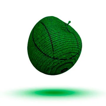 Flying Cyber Digital Apple. Stock Illustration