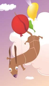 Flying Dachshund Stock Illustration