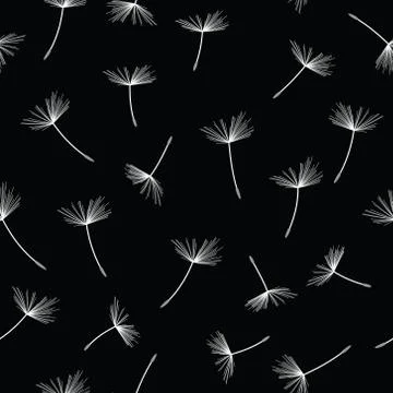 Flying dandelion seamless pattern Stockillustratie
